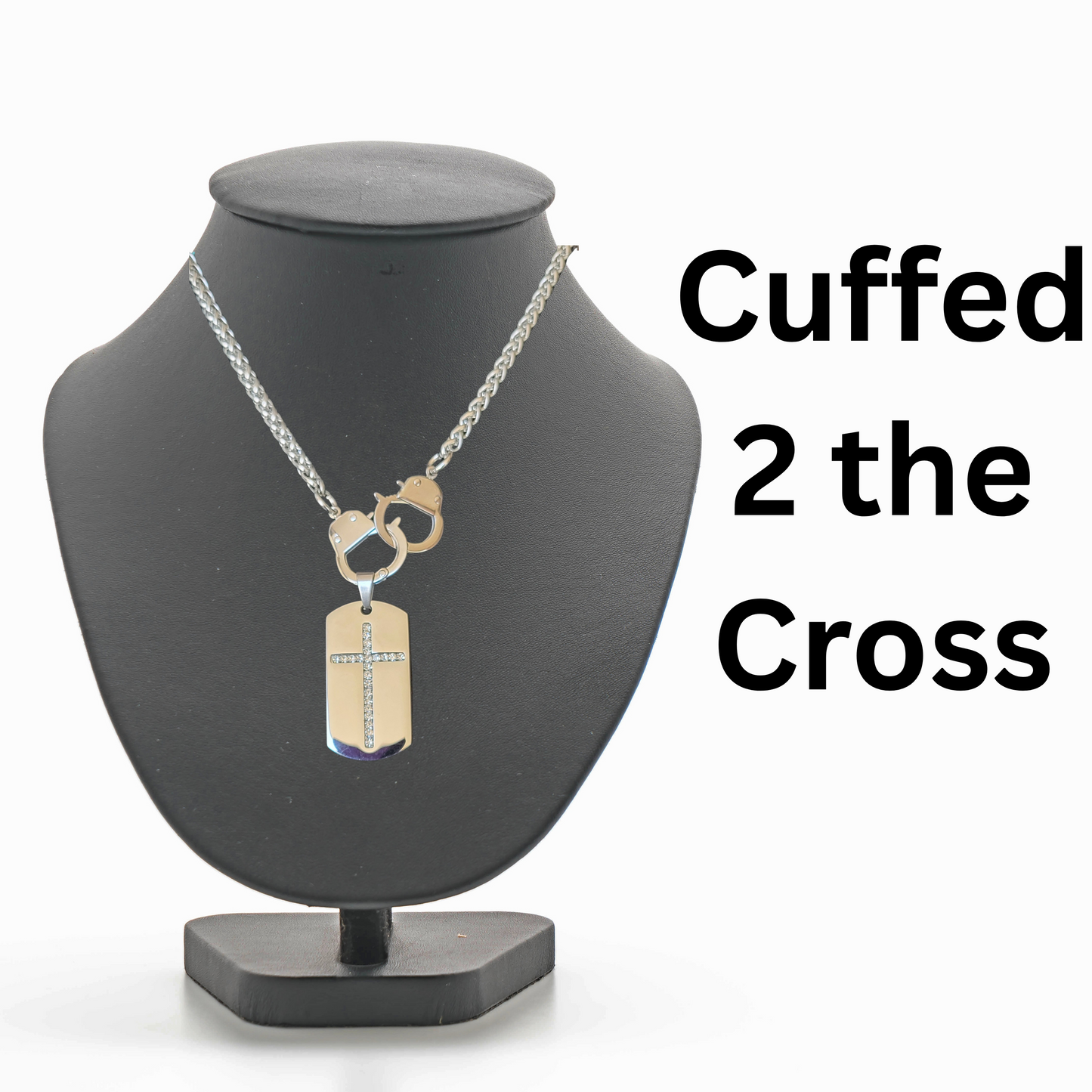 Cuffed 2 the Cross Necklace 100% Stainless Steel working handcuffs
