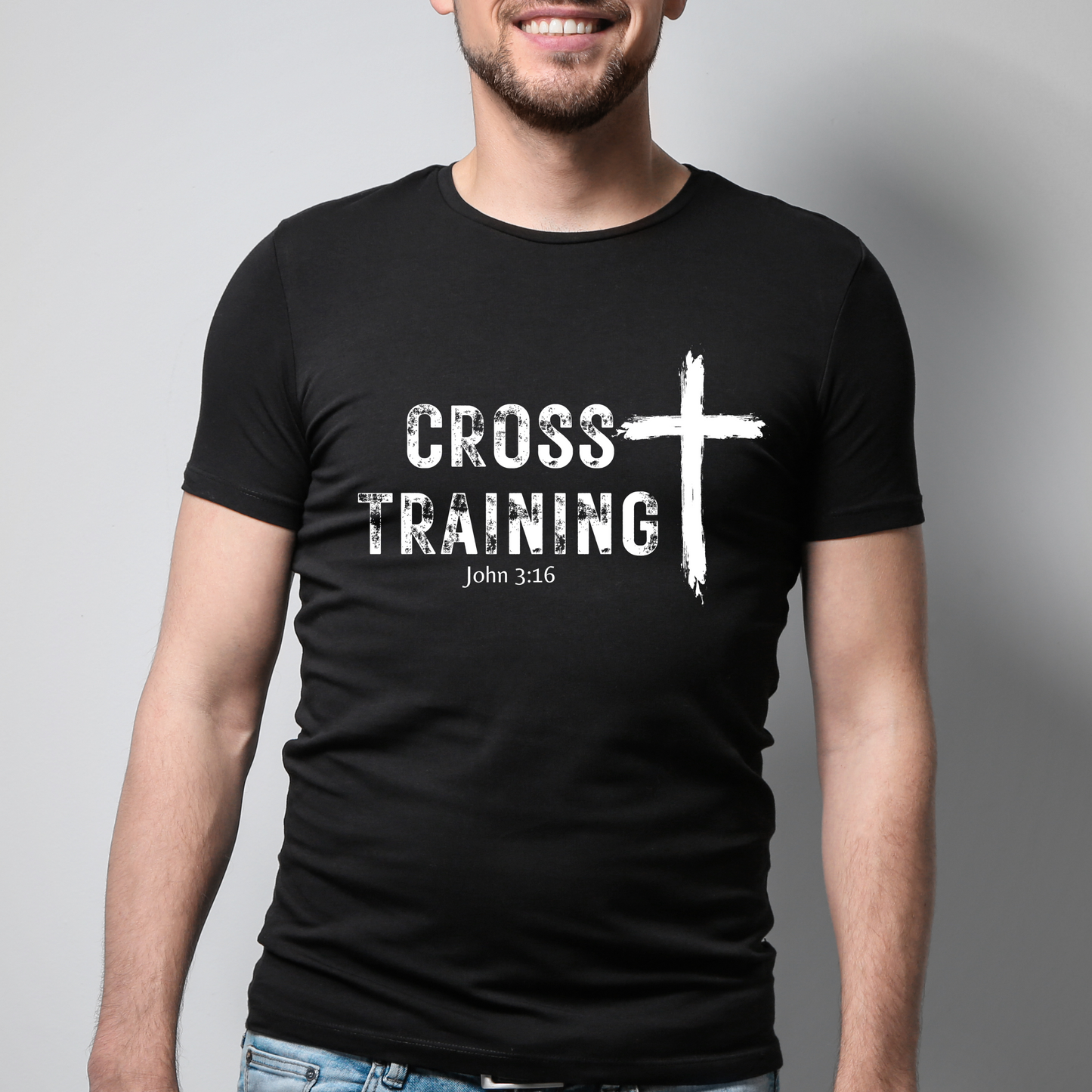 Cross Training Soft Cotton Tee, Workout, Gym, Faith Based, HIIT, Fitness, Ministry