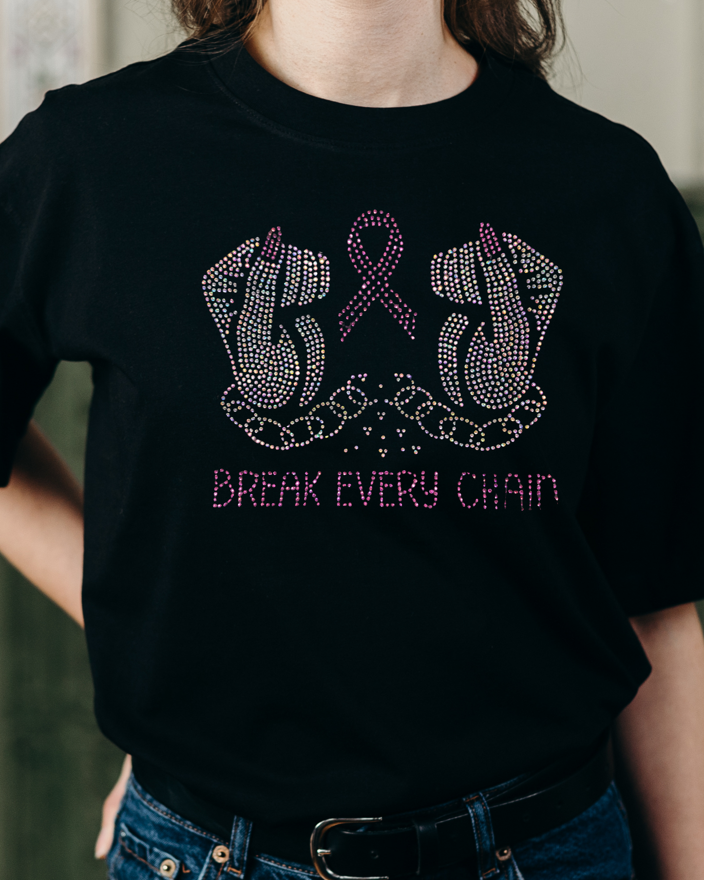 Custom Ribbon Break Every Chain Tee