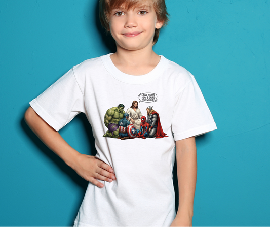 Kid's Jesus This is how I Saved the World Tee