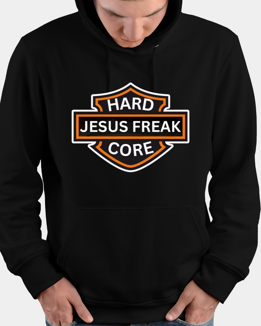 Hard Core Jesus Freak Biker Sweatshirt Hoodie