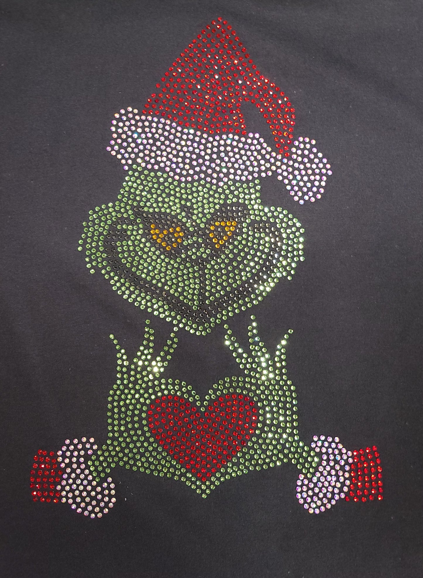 Christmas Grinch Blinged out T-shirt Rhinestone Beauty