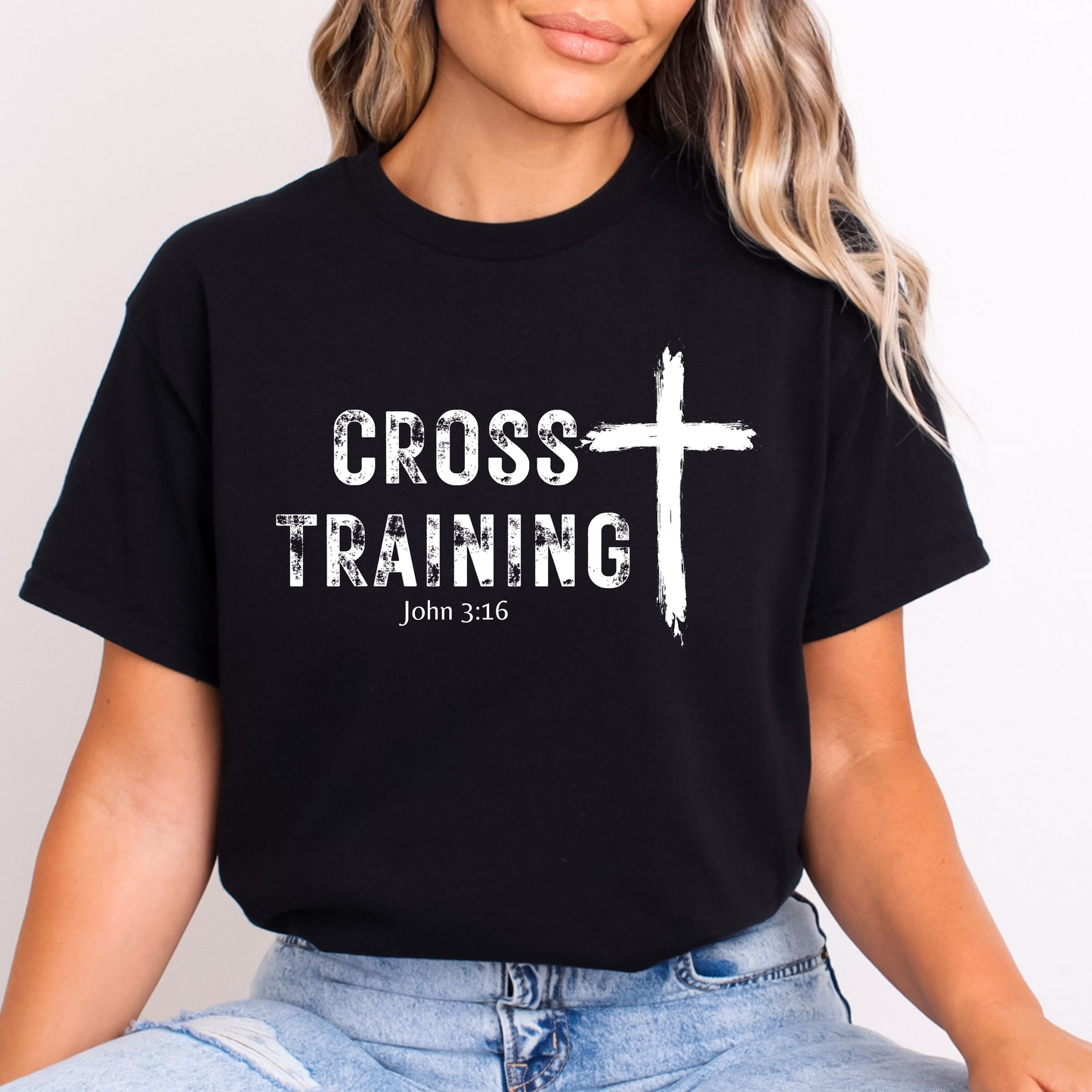 Cross Training Soft Cotton Tee, Workout, Gym, Faith Based, HIIT, Fitness, Ministry